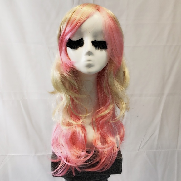 New Pink and Blonde wavy wig cosplay main image 5